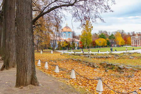 Moscow, Russia - October 16, 2019: Autumn in Tsaritsyno Park. Tsaritsyno Park is a popular holiday destination in Moscowのeditorial素材