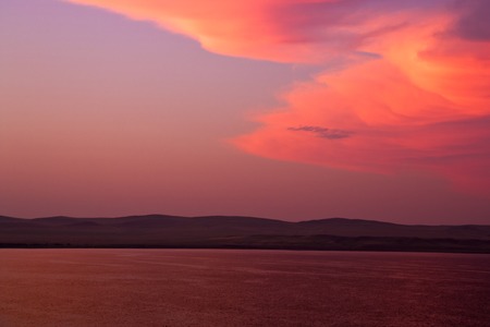 the beautiful sunset above the sea, oceanの写真素材