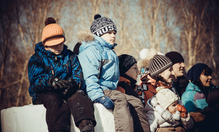 Shrovetide - the celebration and folk festival, Russia. Maslenitsa or Pancake Week is the ancient Slavic Holiday. Editorialのeditorial素材