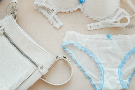 womens underwear on white background closeupの写真素材