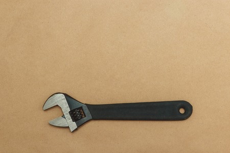 Authentic worn wrench with copyspace. flat lay. top view.の写真素材