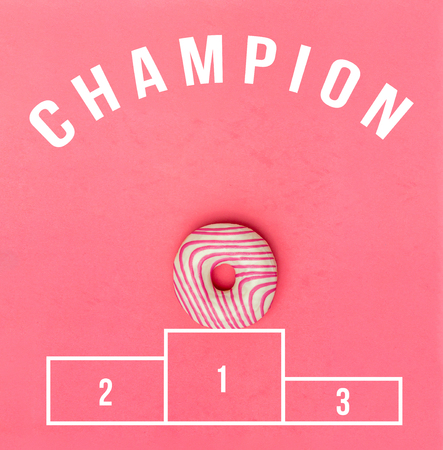 Creative Food Minimalism, Donut, Top View, Copy Space.の写真素材