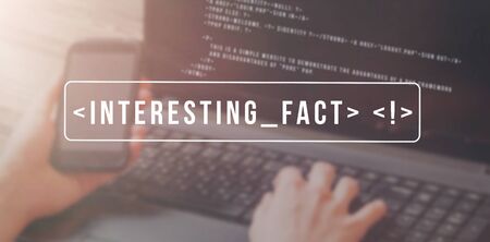 Interesting fact searching concept. Cross platform application. Banner.の写真素材