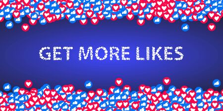 Social Network Icons Illustration Get More Likes. for Internet, Advertisement, Promotion, Marketing, SMM, CEO, Business.のイラスト素材