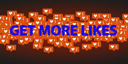 Social Network Icons Illustration Get More Likes. for Internet, Advertisement, Promotion, Marketing, SMM, CEO, Business.のイラスト素材