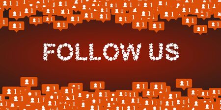 Social Media Pop Up Icons Follower. Flat Vector Icons Set.のイラスト素材