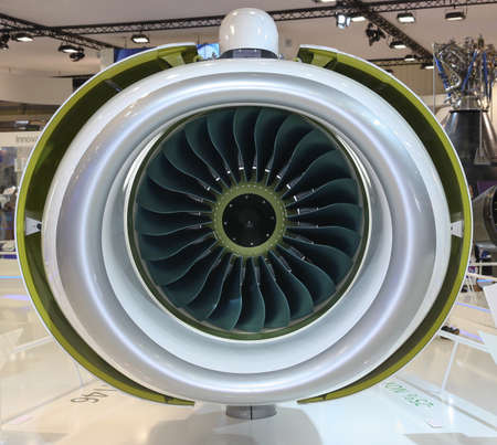 Safran jet engine close-up at the  Paris Air Show 2009