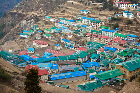 Namche Bazar. Himalayas. Nepalの写真素材