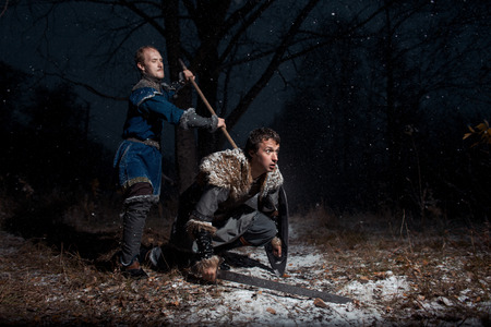 The battle between medieval knightsの写真素材