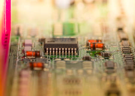 computer electronic components mounted on the motherboardの写真素材