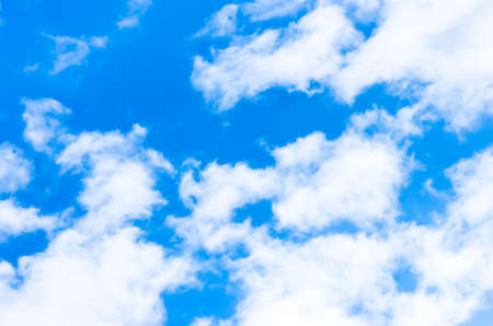 Beautiful spring blue sky background in fine weatherの写真素材