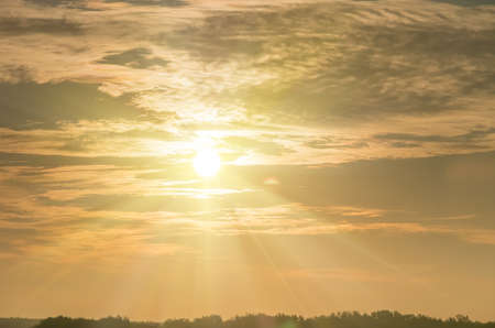 Beautiful sunrise early summer morning in good weatherの写真素材