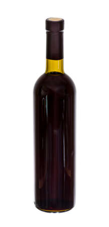 bottle of red wine isolated on a white backgroundの写真素材
