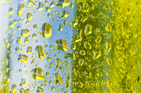 Texture water drops on the bottle of wine.の写真素材