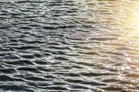 waves of water in the river, in windy weatherの写真素材