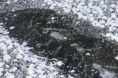 the abstract background of ice and snow in winterの写真素材