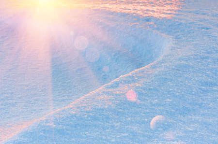 Drifts of the fresh fluffy snow fell on Christmas Eve. Natural winter backgroundの写真素材