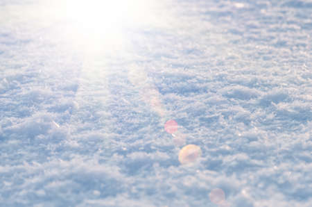 Frozen snowflakes fell on the eve of Christmas, sun, rays, glare. Nature winter backgroundの写真素材