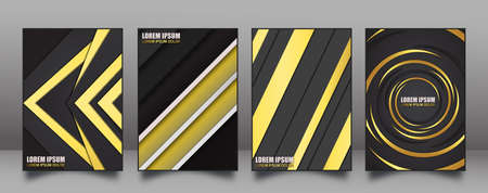 cover Black GOLD circle background.のイラスト素材