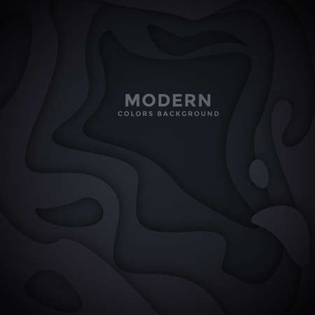 Abstract black background paper cutのイラスト素材