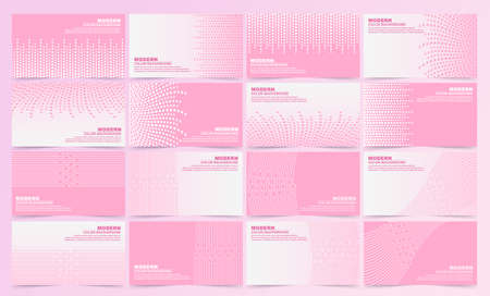 Set of Abstract white and pink color background.
