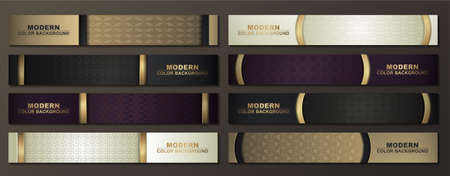 luxury Abstract banner design web template Set, Horizontal header web bannerのイラスト素材