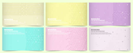 collection of abstract geometric background lines with soft colorsのイラスト素材