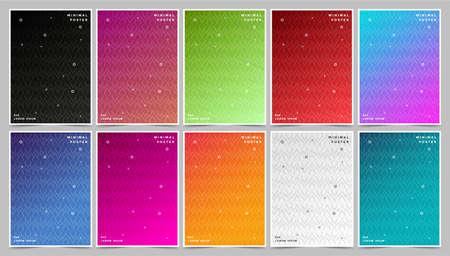 Set of cover Abstract colorful minimal covers pattern design.のイラスト素材