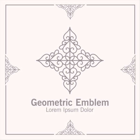 White vector emblem elegant classic templateのイラスト素材