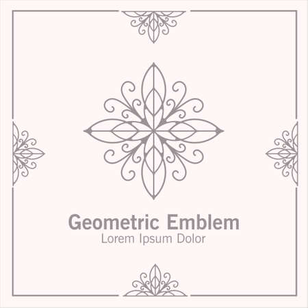 White vector emblem elegant classic templateのイラスト素材