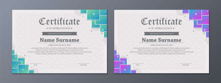 Appreciation certificate best award diploma set.のイラスト素材