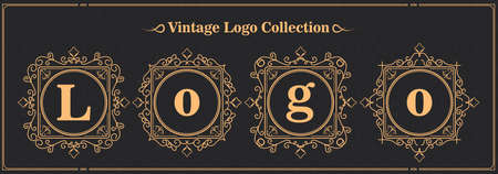 Luxury  template design vector illustration. Royal monogram crest brand vintage vignette ornaments.のイラスト素材