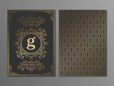 Luxury vintage ornament greeting card vector template.のイラスト素材