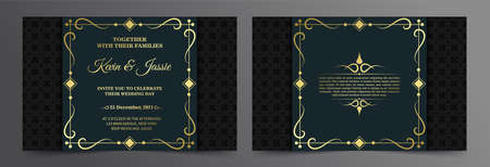 Luxury invitation card vector design vintage styleのイラスト素材