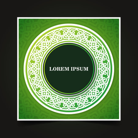 Green calligraphy ornament frame line designのイラスト素材