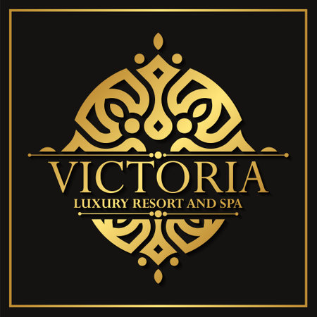 Luxury hotel label template. Trendy vintage royal ornament frames illustration.のイラスト素材