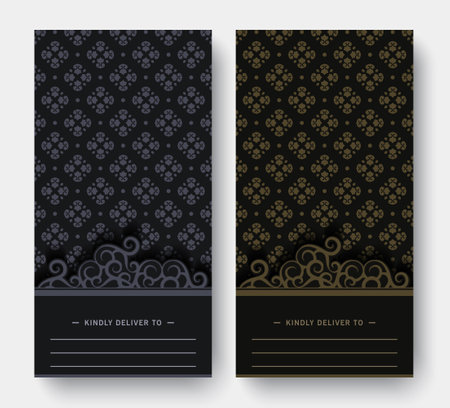 dark invitation card in patternのイラスト素材