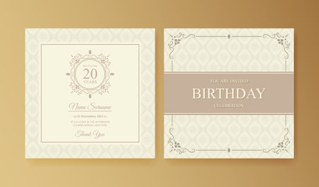 elegant birthday invitation templateのイラスト素材