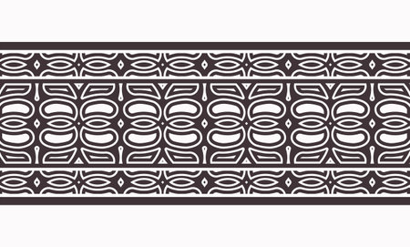 ornament style ethnic seamless bordersのイラスト素材