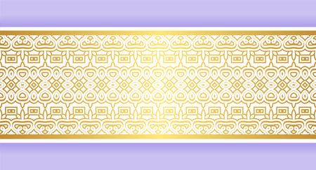 Golden ornamental border design templateのイラスト素材