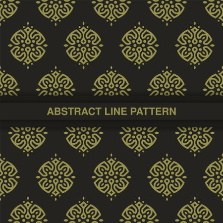 flat ornament line pattern designのイラスト素材