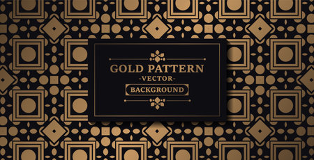 elegant dark and gold geometric pattern backgroundのイラスト素材