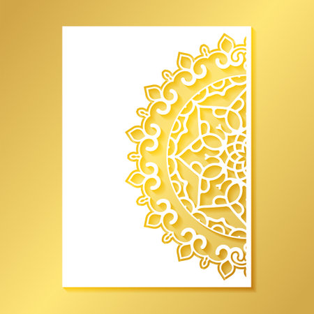 seamless cut mandala decorative pattern templateのイラスト素材