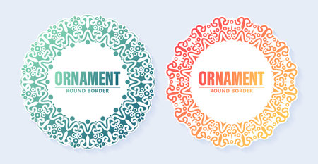 Colorful decorative ornament frame backgroundのイラスト素材