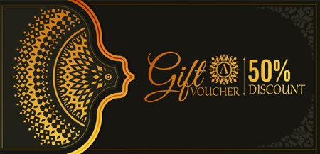Luxury gold gift voucher templateのイラスト素材