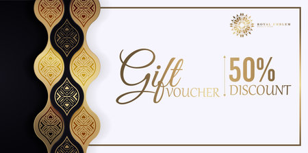 Menu restaurant luxury gift voucher design templateのイラスト素材