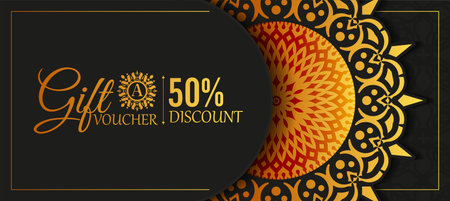 Luxury gold gift voucher templateのイラスト素材