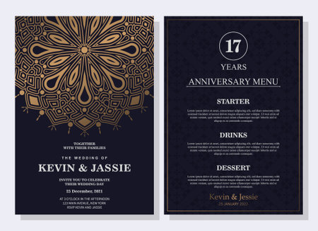 Elegant wedding concept menu templateのイラスト素材