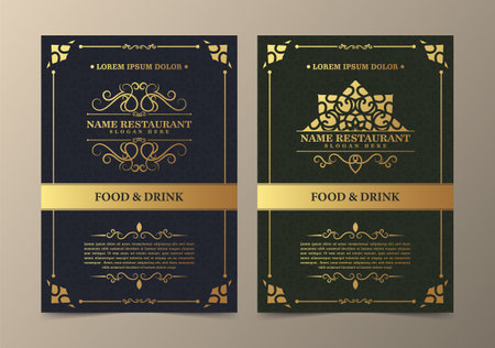 restaurant menu with elegant ornamental styleのイラスト素材