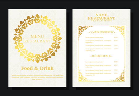 Luxury restaurant menu with elegant ornamental styleのイラスト素材